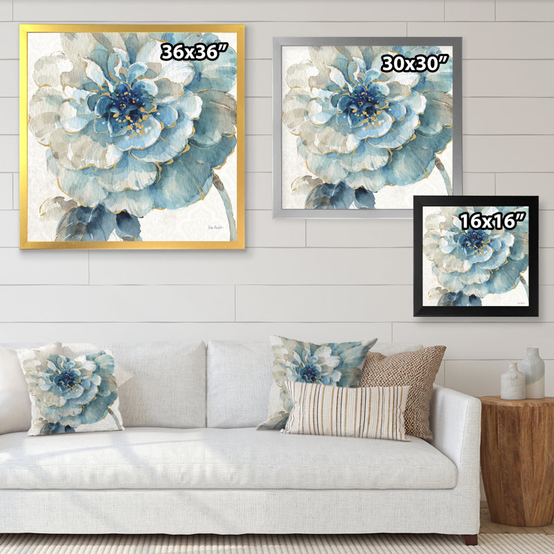«Indigold Gold Country Flower», reproduction sur toile encadrée, H 16 po x l 16 po x P 1 po, Cadre doré