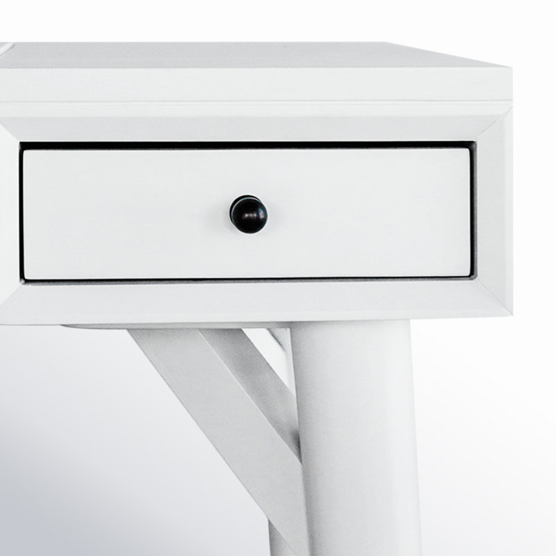 Coiffeuse avec miroir Williams, Blanc