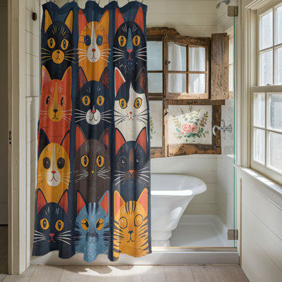 Feline Flow - 1 Piece Standard Shower Curtain