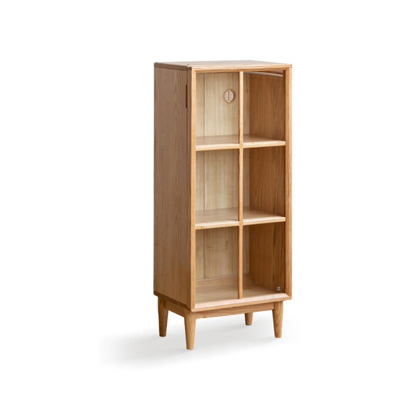 Burlywood Solid Wood+Tempered Glass Display Cases