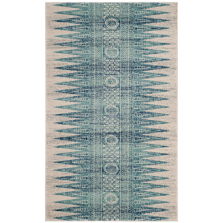 Allard Southwestern Ivory/Turquoise Area Rug