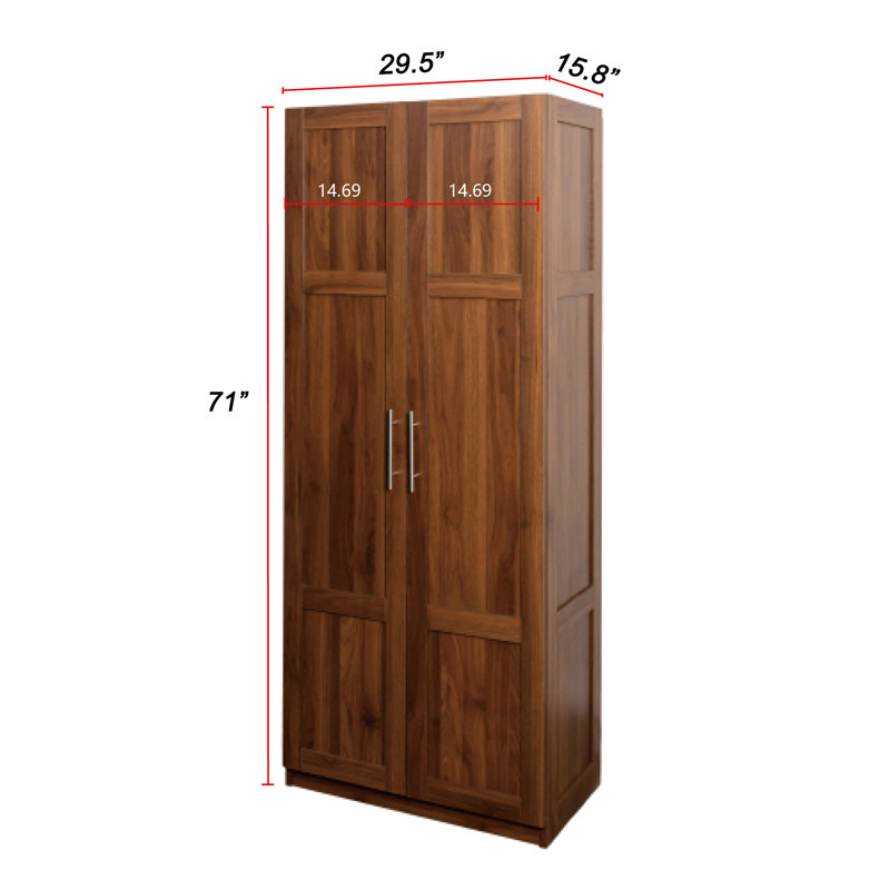 29.5'' Wide 4 - Shelf Storage Cabinet, Walnut