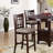 Contemporary Dining Room Counter height 5pc Dining Set Round Table w Leaf & 4x Side Chairs