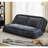 Double Human Dog Bed Lazy Sofa, Loveseat for You & Pets, Extra Large Floor Couch, 5 Adjustable Positions, Plush Chenille Cushions, Dark Gray-109828646
