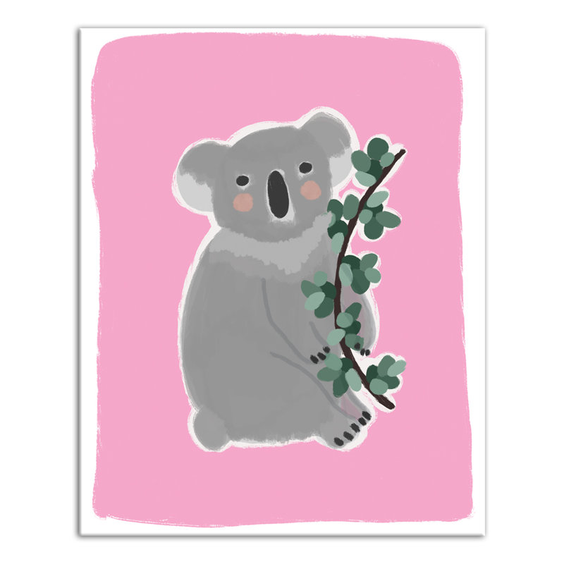 Art sur toile koala doux Briscoe, H 10 po x l 8 po x P 1,25 po, Rose