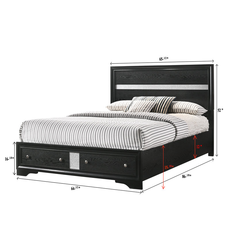 Erjola Piece Bedroom Set, Black