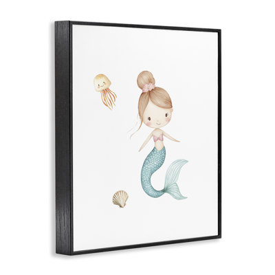 Douce sirène et méduse, estampe numérique, design par Christine Simpson Art