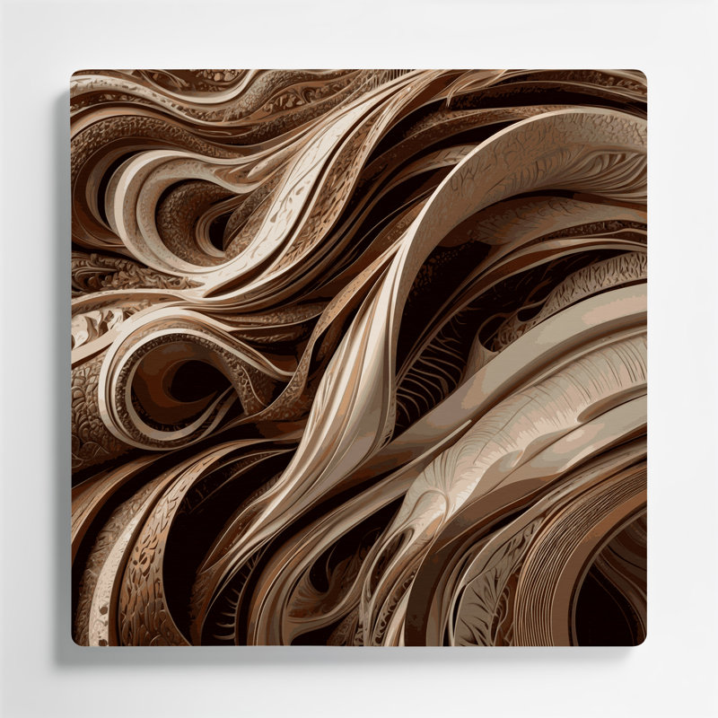 Biomorphic Abstraction 16, art mural en métal brun, H 12 po x l 12 po