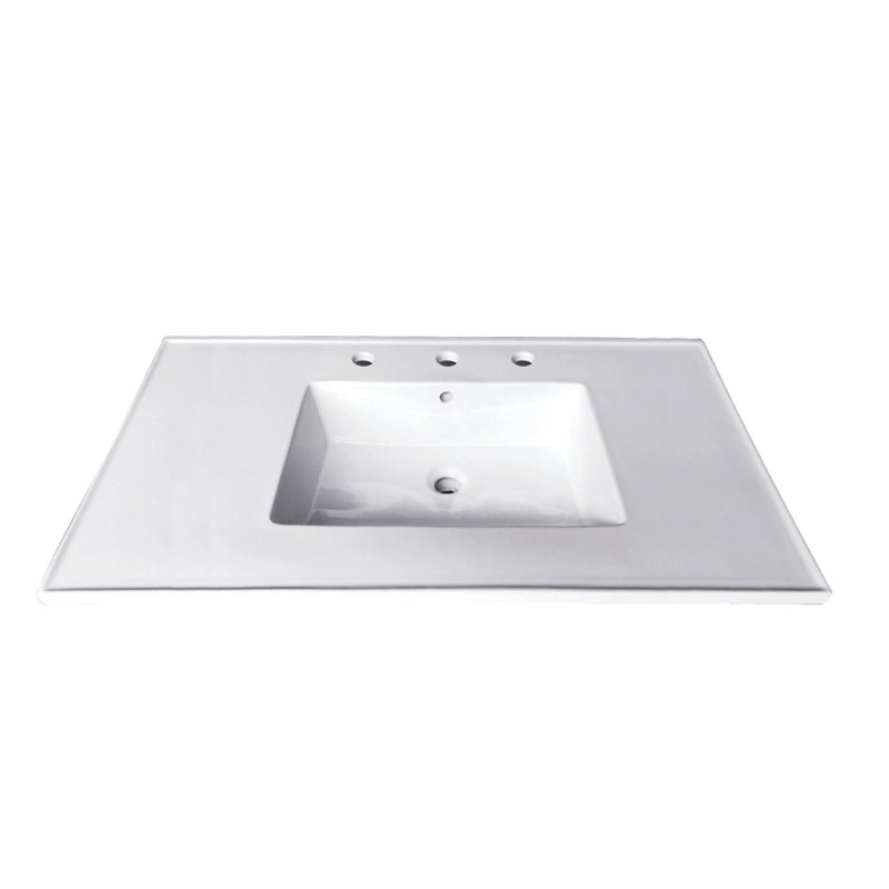 Kingston Brass Continental 31-Inch Ceramic Vanity Sink Top, 8" Centers