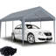 Abri d'auto 12 x 20 pi - imperméable et protégé. 76 boucles élastiques. Polypropylène gris. Installation rapide. Abri de garage polyvalent pour les événements extérieurs