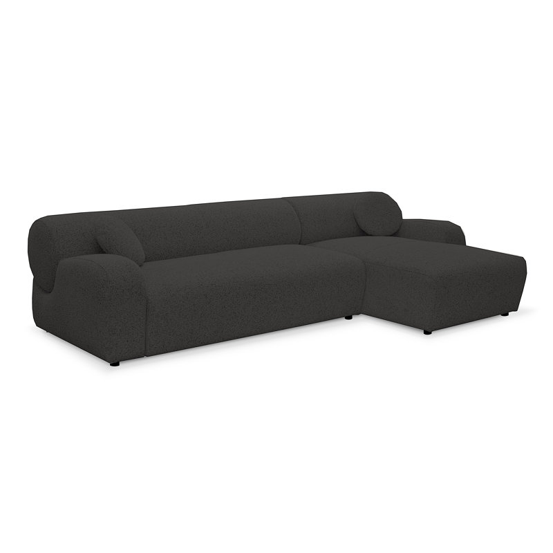 4 Seater Corner Sofa, Left Hand Facing, Black