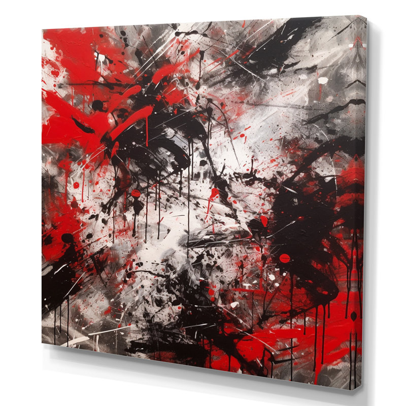 Capobianco abstrait grafiti, H 30 po x l 30 po x P 1 po, Toile tendue