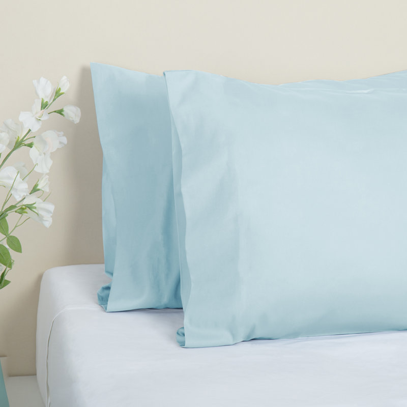 100% Cotton Sateen Pillowcase Envelope Pillowcases Set, Queen Pillowcase, Ice Flow