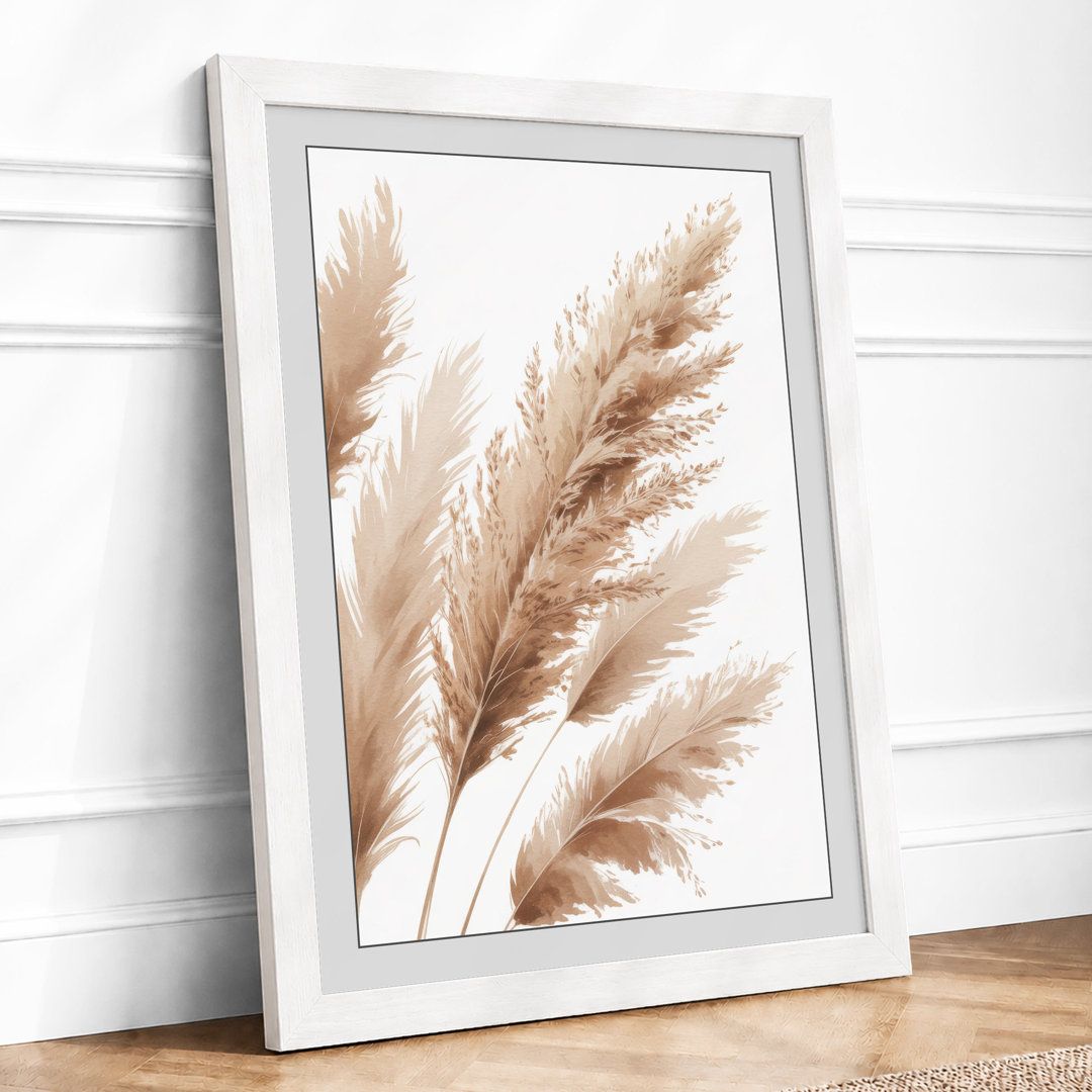 Pampas Grass Plumes Botanical - Framed Print