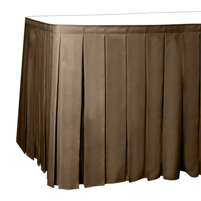 Ultimate Textile 7 Ft. Box Pleat Polyester Table Skirt - 36" Counter Serving Height, Light Pink