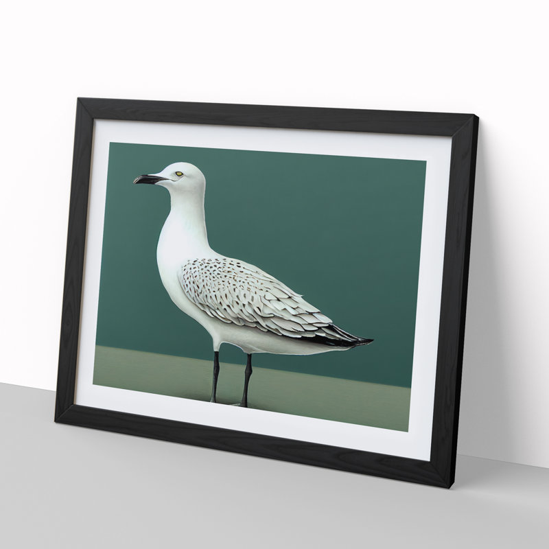 View Of A Seagull - Framed Print, Black, 46cm H x 64cm W x 2cm D