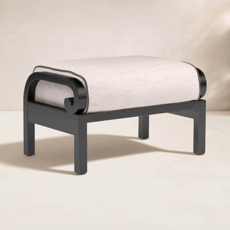 Monterey Outdoor Ottoman with Sunbrella® Cushion, Canvas Natural Sunbrella® Canvas