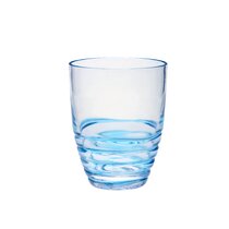Blue Faceted Stackable Drinking Glasses Set of 4