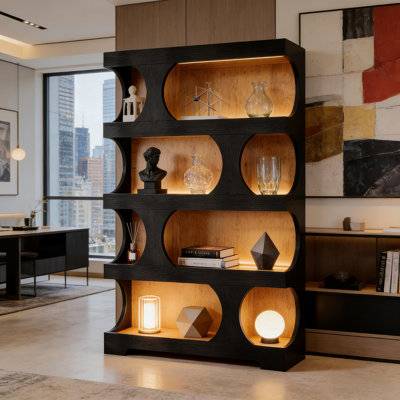 Generous Display Shelves,Contemporary Bookshelf,Freestanding Bookcase