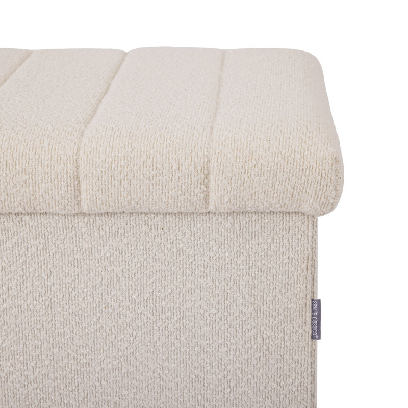 Repose-pieds rembourré 30 po avec rangement, Boucle blanc