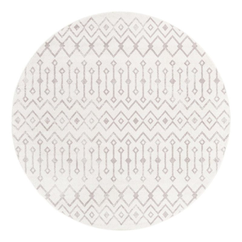 Junius Geometric Indoor Rug, Round 7'