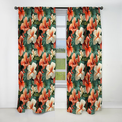 Paradise Mirage - motif tropical II - Rideau floral - Rideau occultant floral - 1 panneau