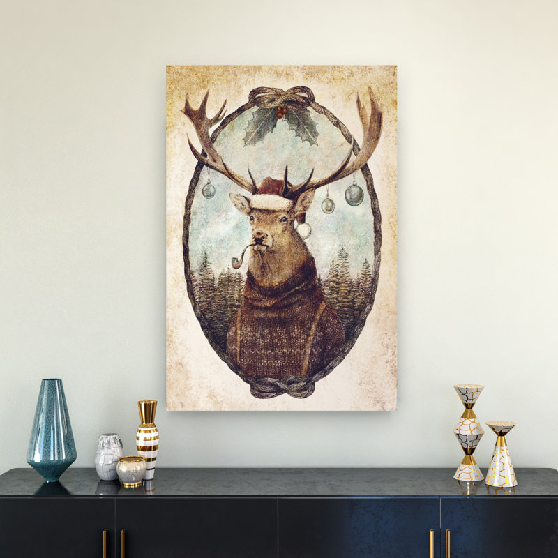 Reproduction d'art mural «Th pensing Wild Christmas», H 36 po x l 24 po