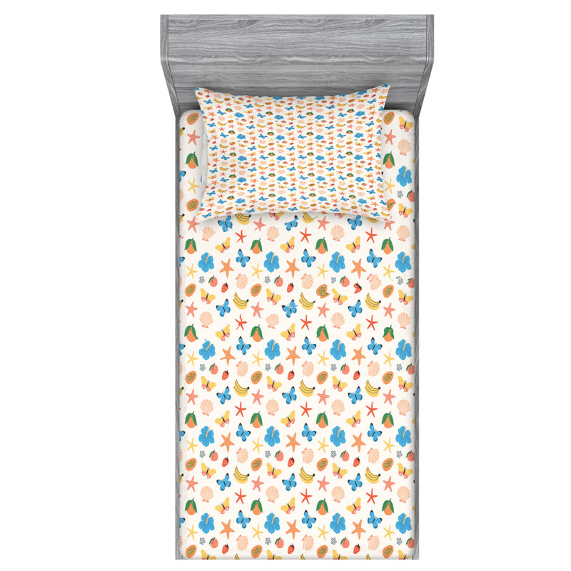 Microfiber Sheet Set, Twin Sheet Set + Fitted Sheet + 1 Pillowcase, Summer