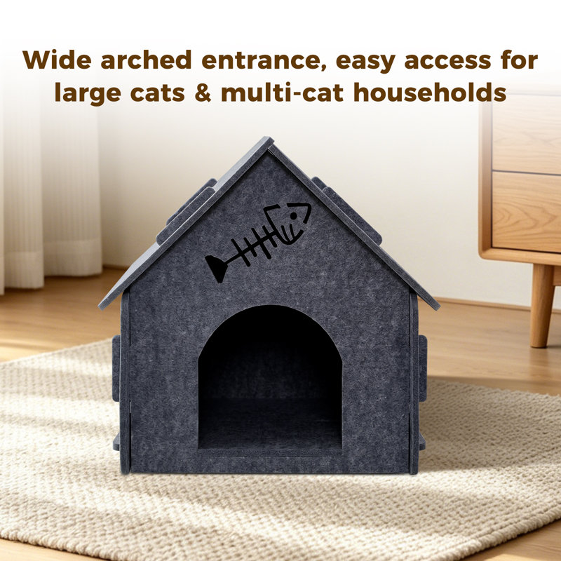 Nid de chat pour animaux de compagnie, abri de condo amovible, douillet et lavable, gris 40 * 35 * 40cm, Gris