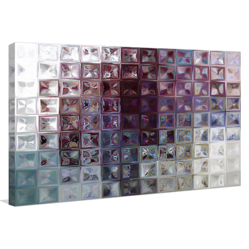 «Tile Art # 7, 2015» par Mark Lawrence - impression sur toile tendue, H 21,5 po x l 21,5 po, Cadre flottant argent