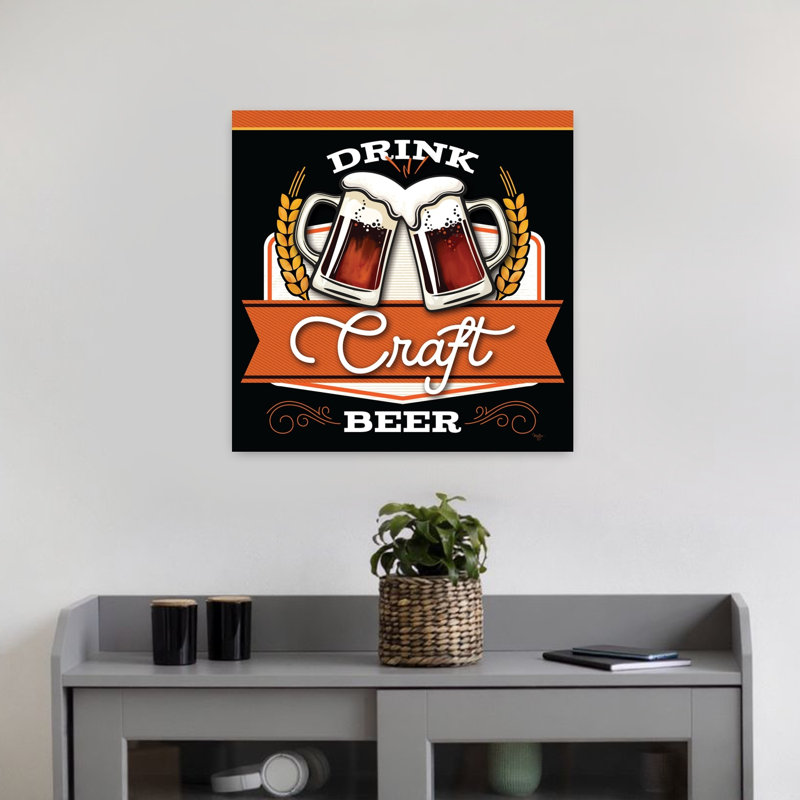 «Drink Craft Beer», art contemporain, H 18 po x l 18 po