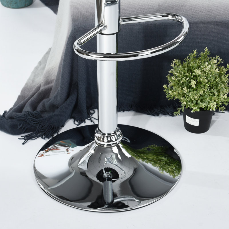 Pomona Swivel Adjustable Height Bar Stool, Black