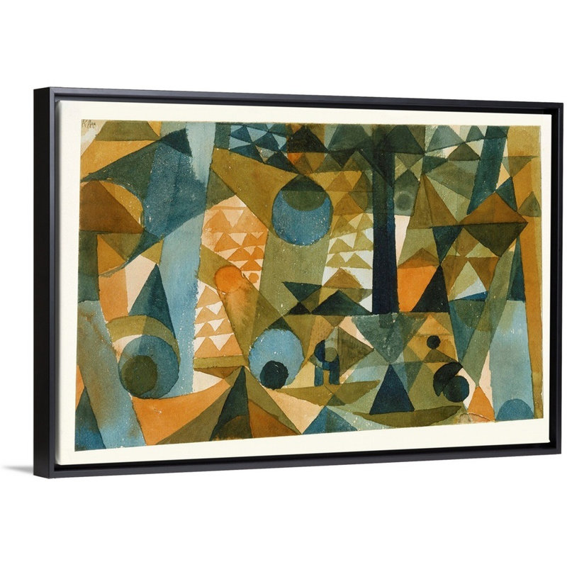 Reproduction d’art sur toile, "composition" par Paul Klee, Cadre noir, H 22 po x l 32 po x P 1,75po