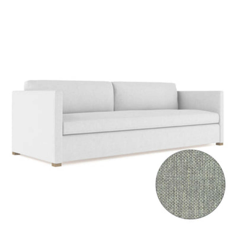 Madison Sofa, 33" H x 120" W x 41" D, Pebble Weave Linen Haze, Ebony