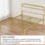 Structure de lit en métal et acier avec tête de lit tapissier moderne (grand) - beige et doré
