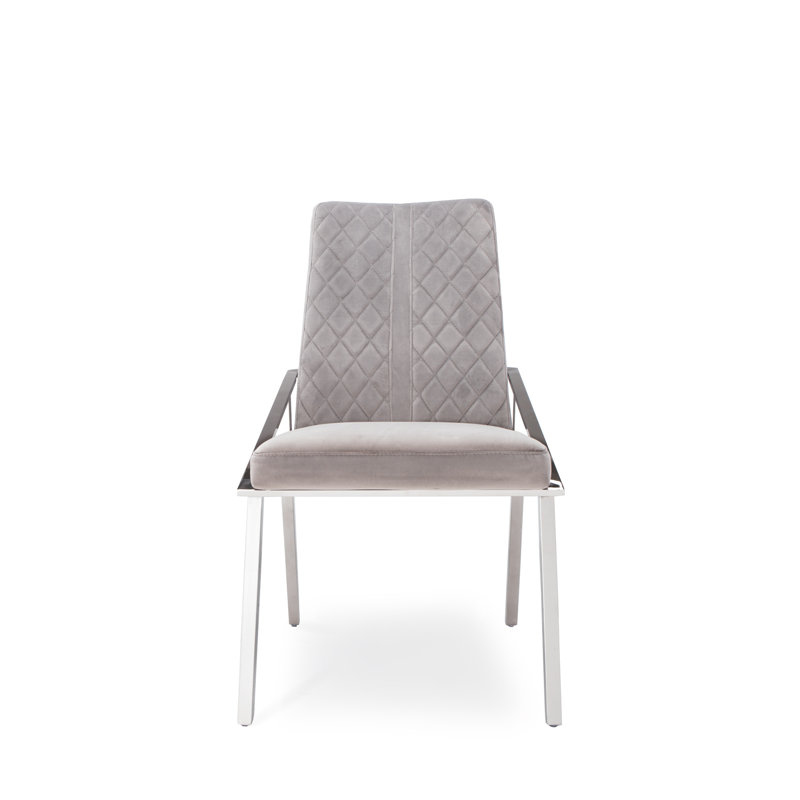 Chaise rembourrée, Gris, Argent