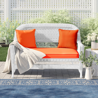 Armbruster 52'' Wide Straight Wicker Loveseat with Cushions