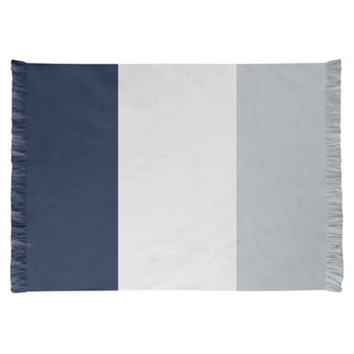 Tapis bleu marine/blanc/gris à motif tissé à plat New York