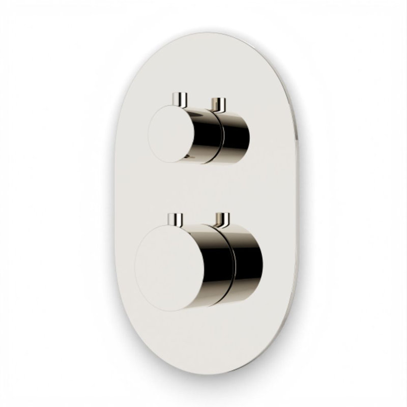 Round Thermostat With 3-Way Diverter And Off Position Trim Kit Polished Nickel