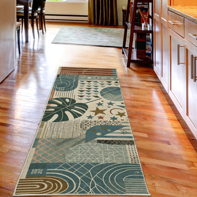 Machine Printed 229cm X 79cm Area Rug