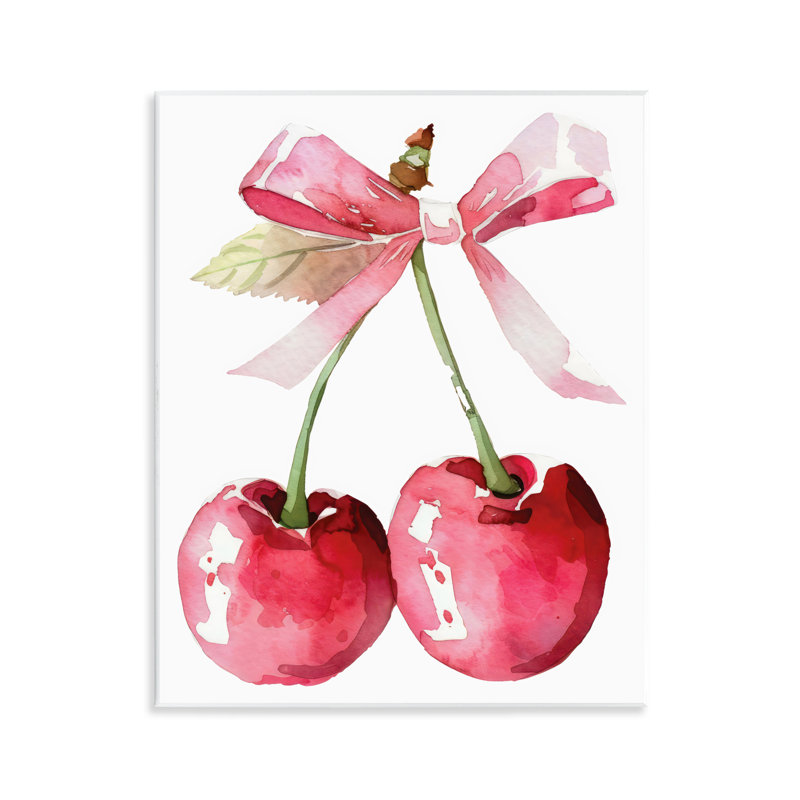 «Cherries with Chic Pink», plaque murale par Creative Studio