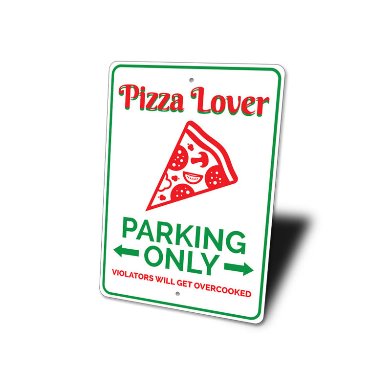 Enseigne de pizza en aluminium pour les amateurs de pizza, H 18 po x l 12 po x P 0,06 po
