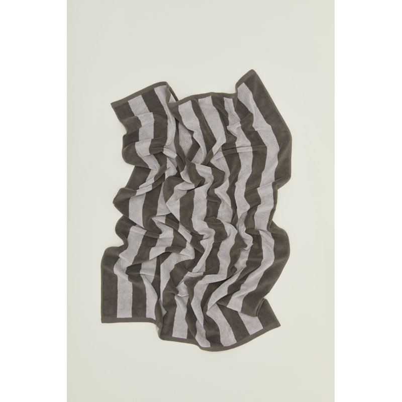 Simple Striped Terry Bath Towel, Light Gray/Dark Gray, Bath Towel - 1 Pack