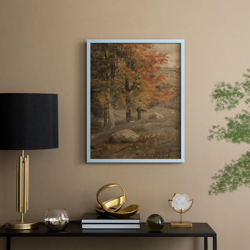 «Vintage Landscape», reproduction encadrée CL XXII - bois massif, H 11 po x l 9 po, Bleu