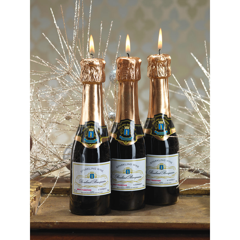 Mini bougie à petit flacon champagne