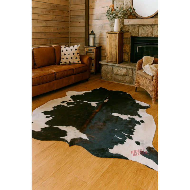 Tapis en cuir novice avec envers antidérapant Tilisa, Nouveauté 5 pi x 7 pi