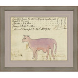 Pink Cow- Sm. Mennonite Ledger Drawing Giclee Print by Soicher Marin Archives