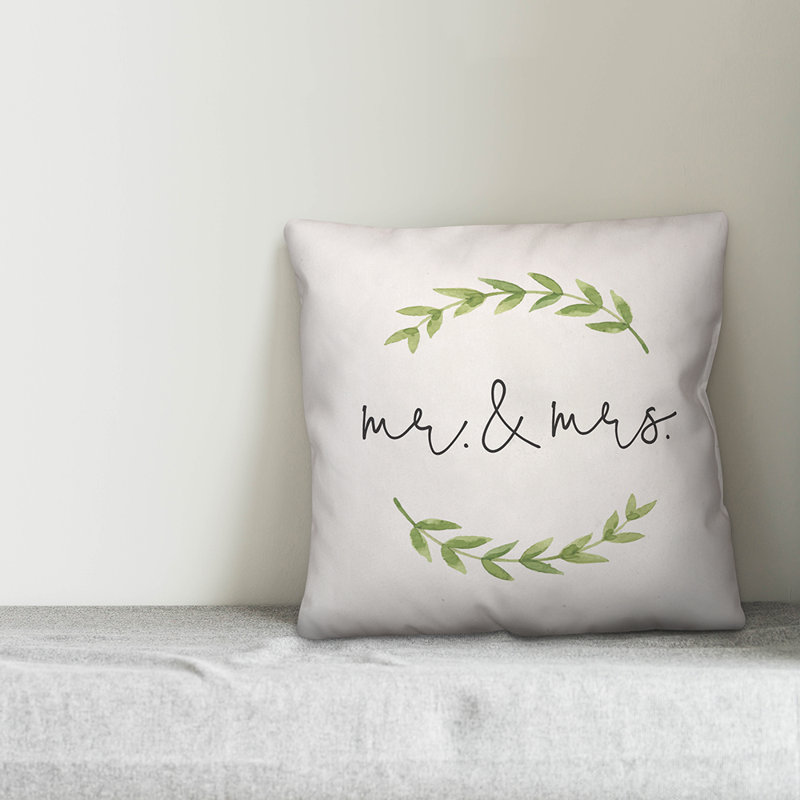 Coussin Mr et Mme, 18 po x 18 po, Pas de bourre