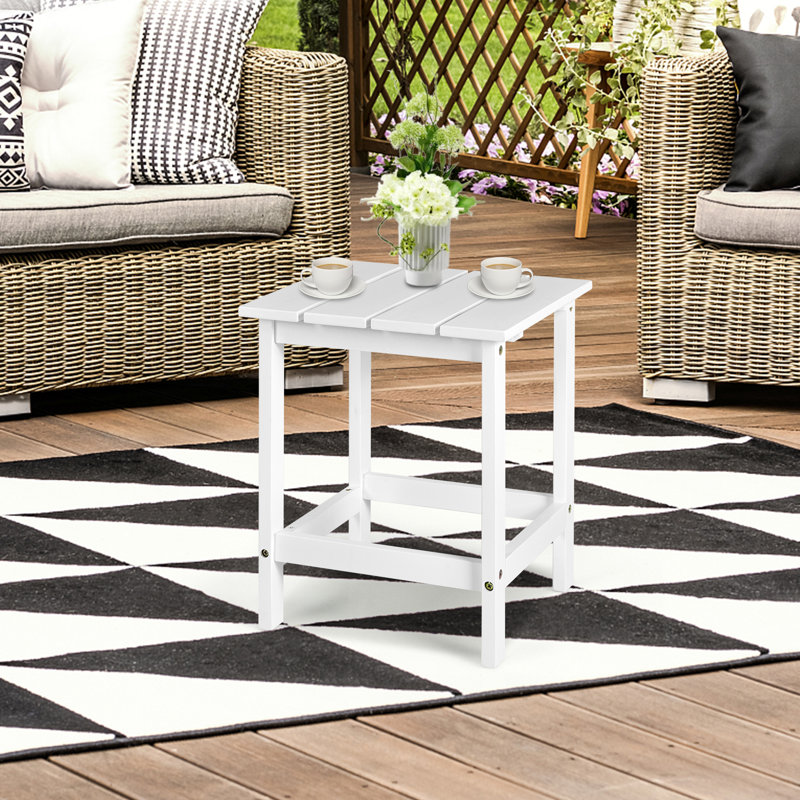 Wisby Square Fir Outdoor Side Table , 15'' in. W 15'' in. D, White