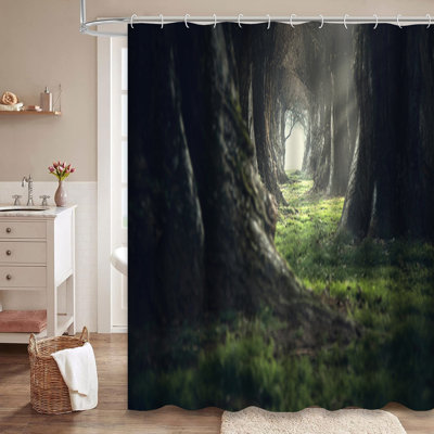 Rideau de douche Creepy Wood Wolf Horror